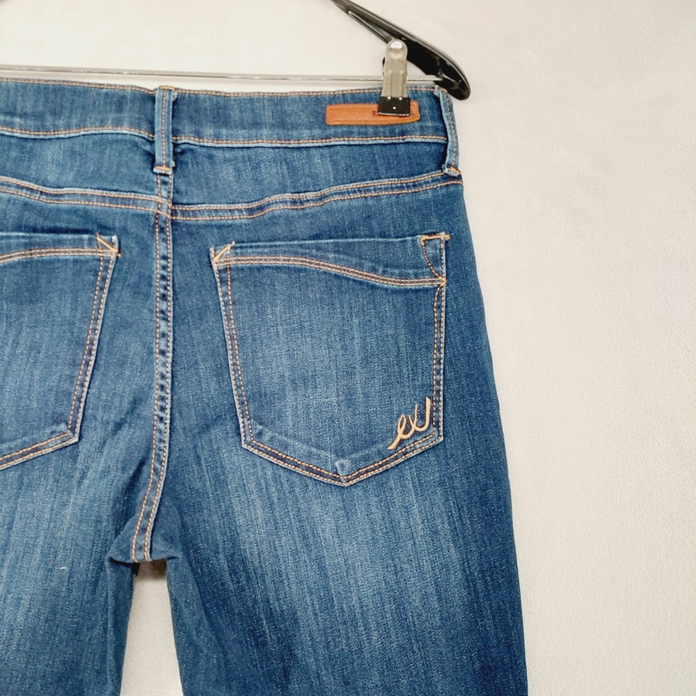 NEW Express Jeans Precision Fit Blue Stretch Denim Mid Rise Skinny Leg P3873 - Picture 5 of 10